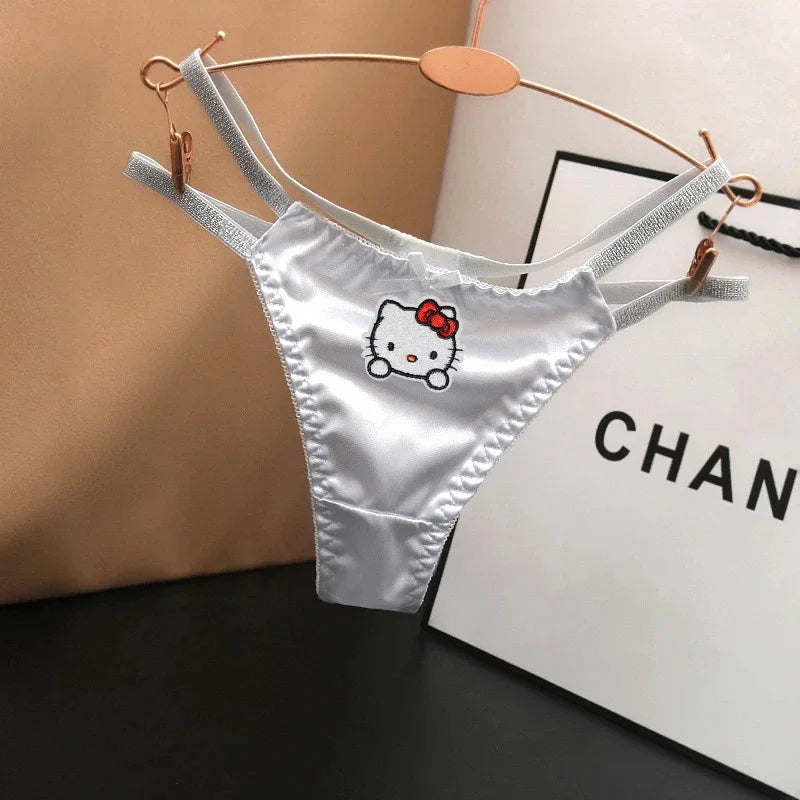 Kawaii Red Kitty Thong – Y2K Low-Rise Anime Panties