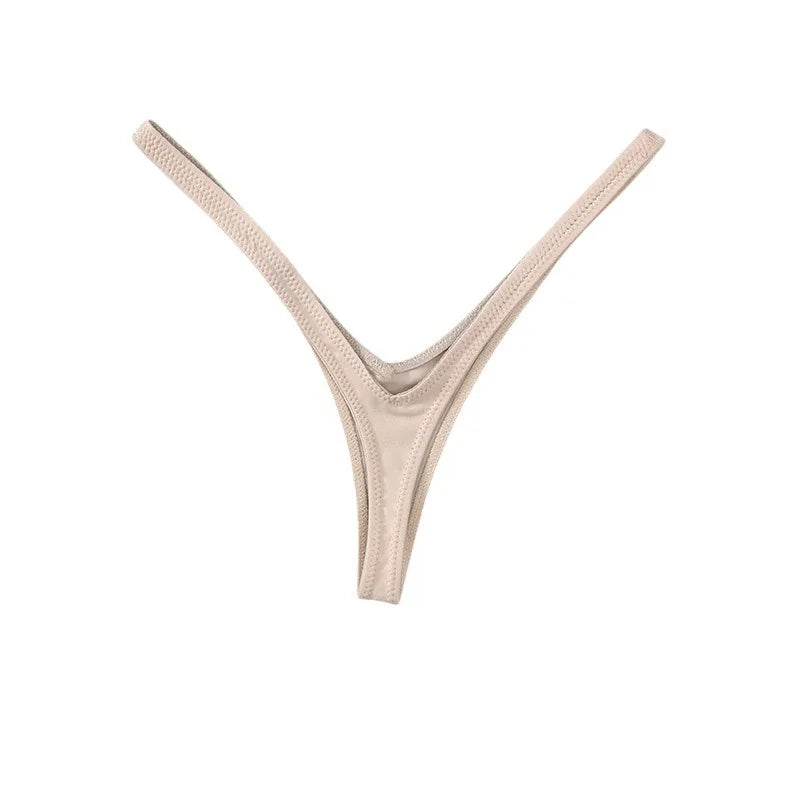 Sexy Deep V Thong Low Waist Brazilian Panties with Thin Straps
