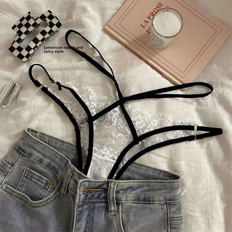 French Lace Mesh Low-Waist Panty
