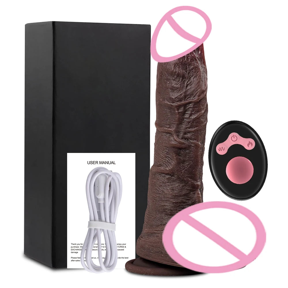 Remote Telescopic Heating Vibrator – Realistic Pleasure Dildo Wand
