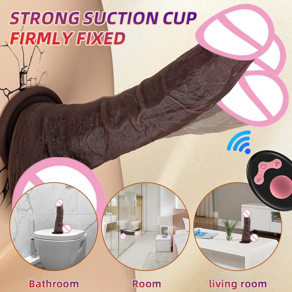 Remote Telescopic Heating Vibrator – Realistic Pleasure Dildo Wand