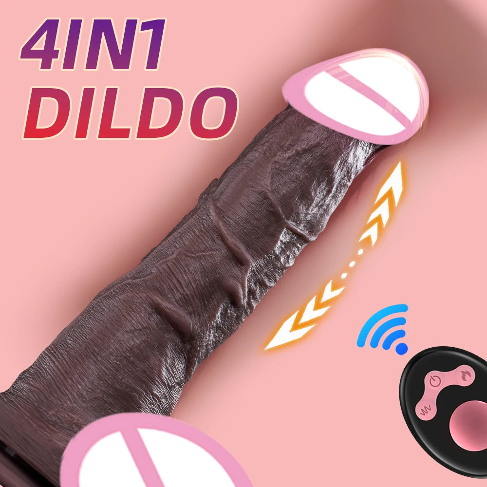 Remote Telescopic Heating Vibrator – Realistic Pleasure Dildo Wand