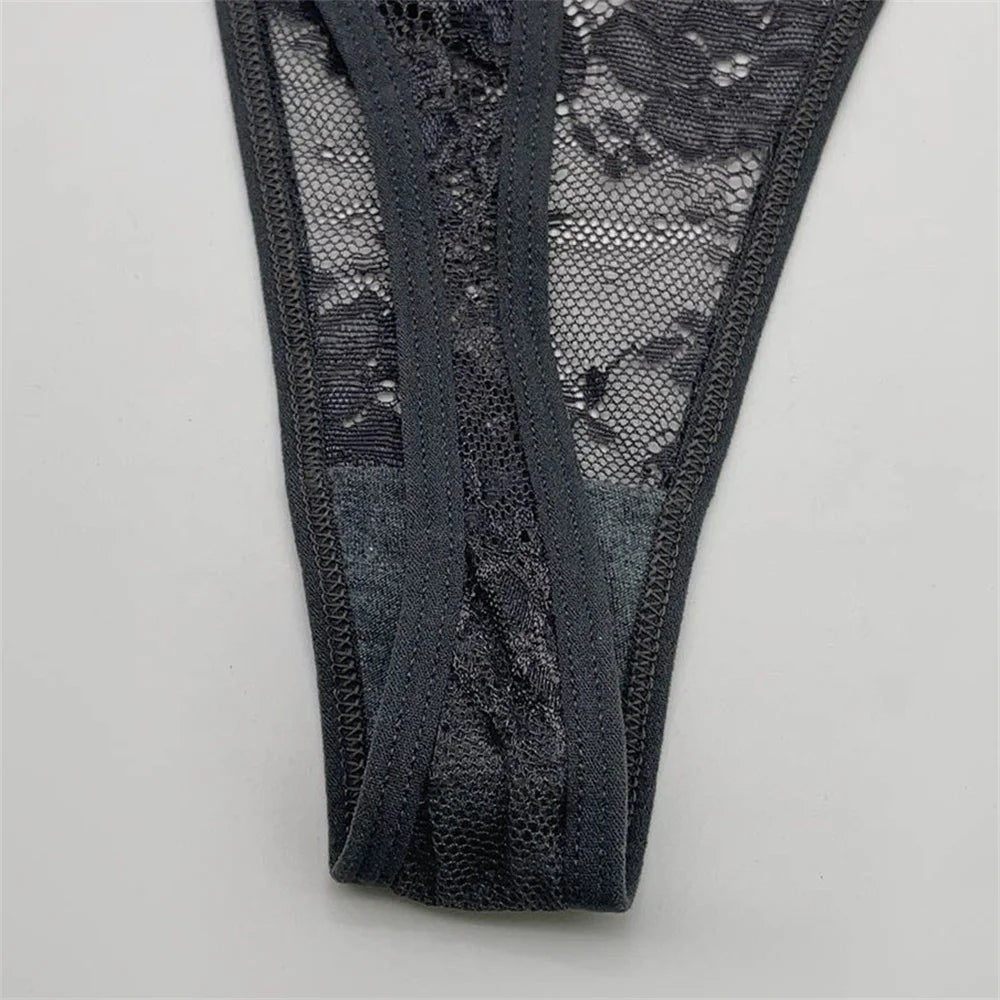 13-Pack Lace G-String Panties – Adjustable Low-Rise Mesh Thongs