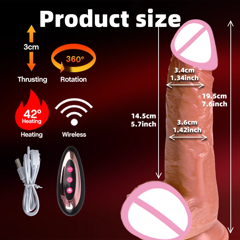Remote Telescopic Heating Vibrator – Realistic Pleasure Dildo Wand