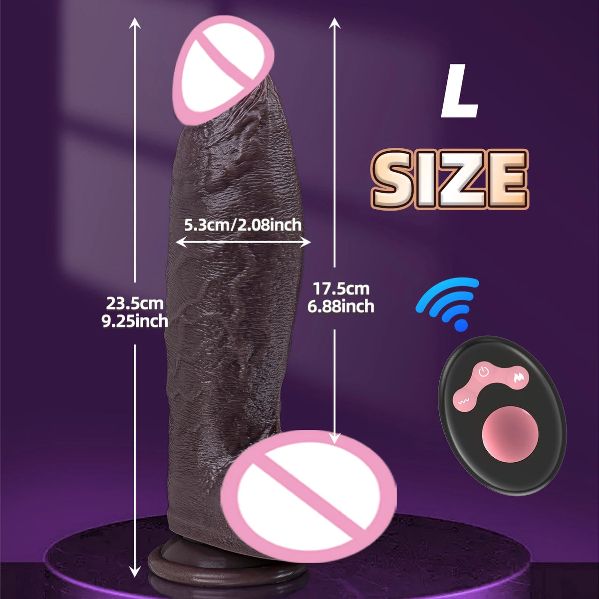 Remote Telescopic Heating Vibrator – Realistic Pleasure Dildo Wand