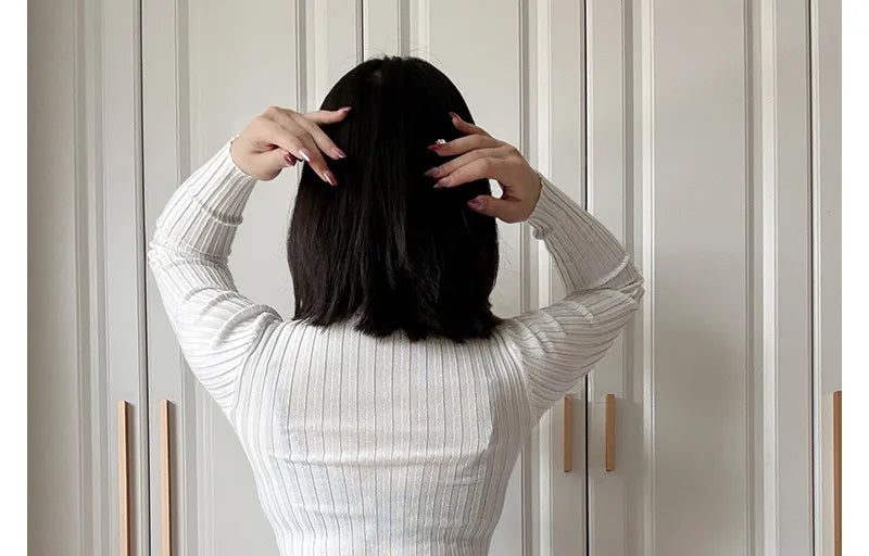 Sexy White Sheer Mini Dress – Long Sleeve Slim Fit