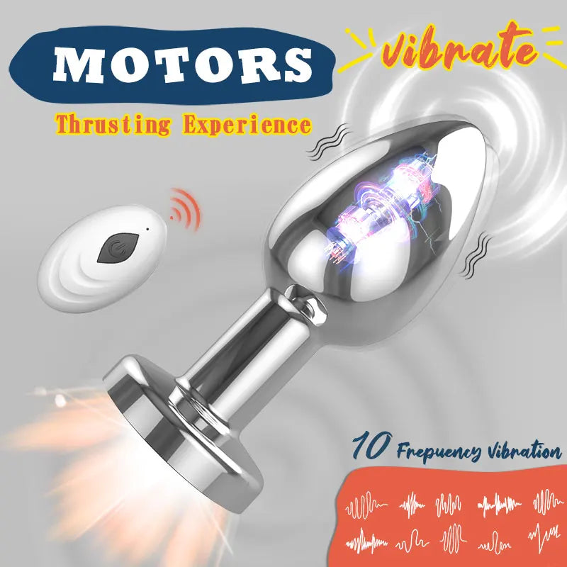 Remote-Controlled Vibrating Anal Plug – 10 Intense Modes & Flashing LED Base