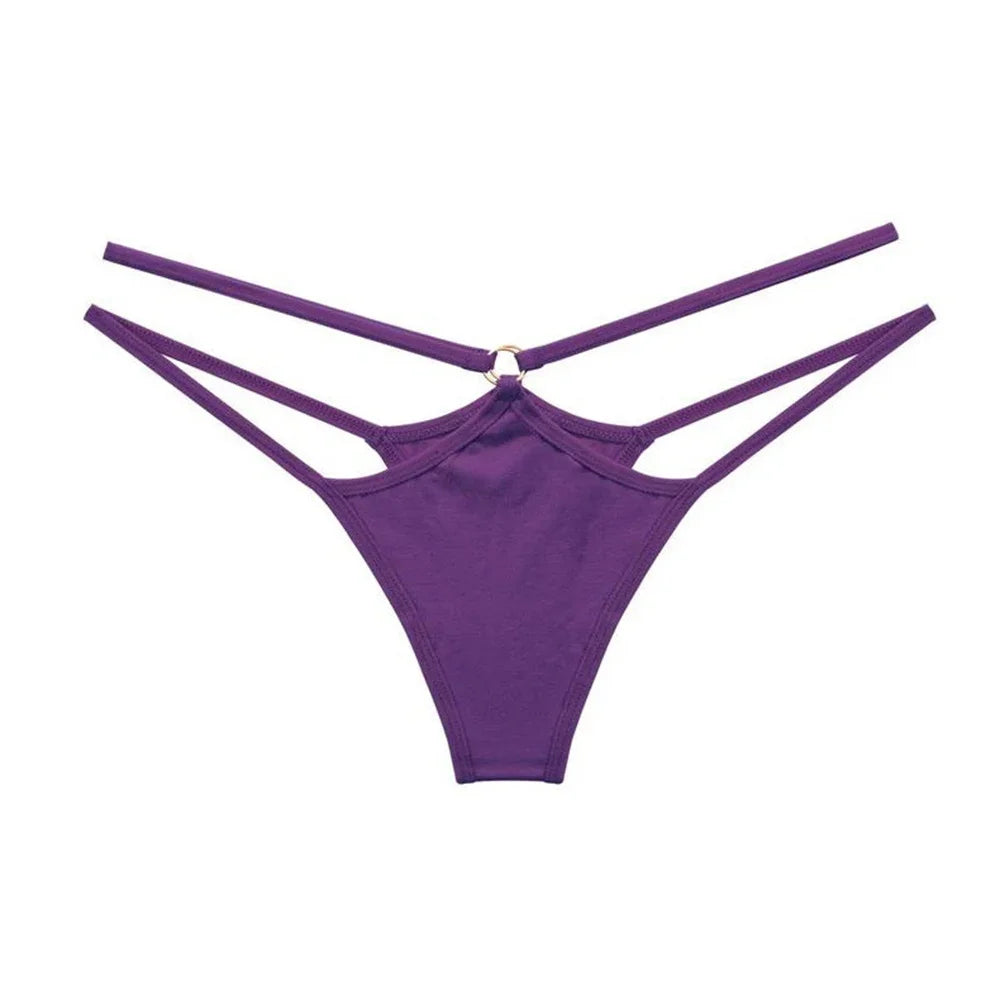 3-Piece Double Strap Cotton Thong Set – Low Rise Sexy Sports G-String