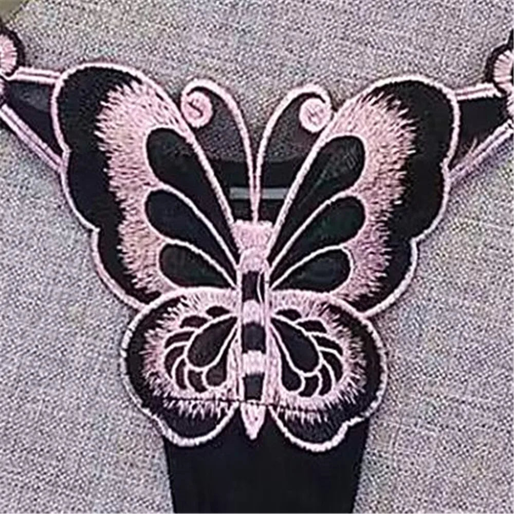 3-Pack Sexy Sheer G-Strings – Butterfly Lace Low-Rise Panties