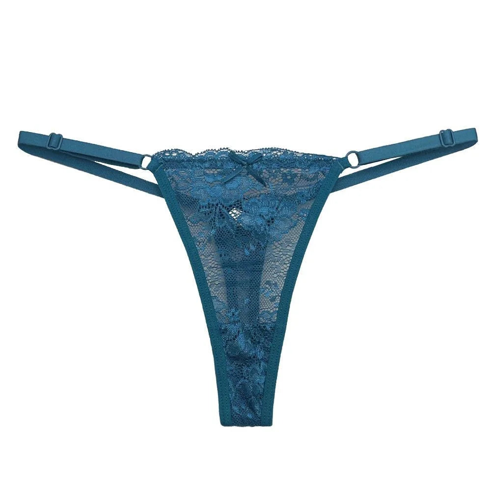 13-Pack Lace G-String Panties – Adjustable Low-Rise Mesh Thongs