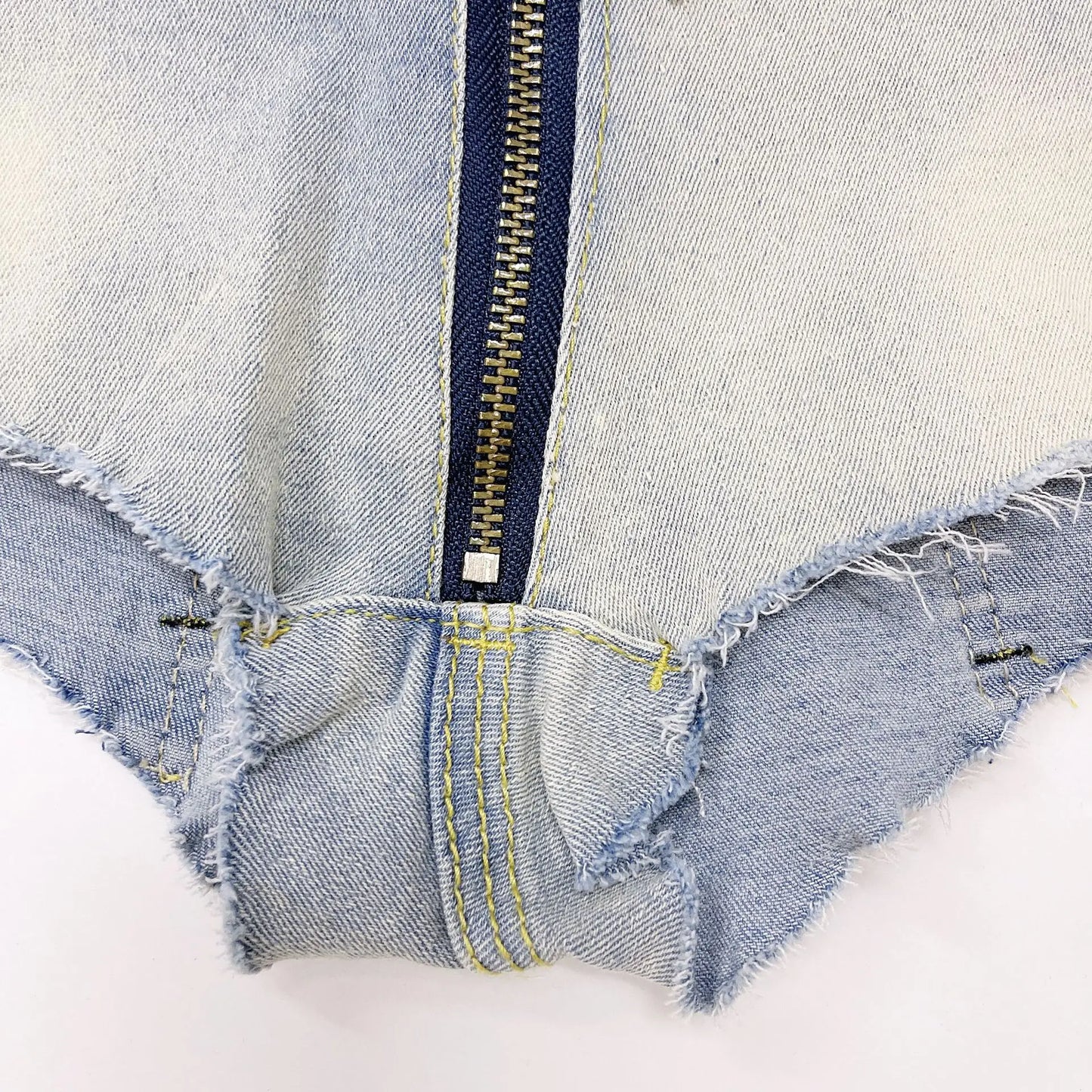 Unzipped Desire: Low-Rise Stretch Denim Zipper Panties – Ripped Club Babe Edition