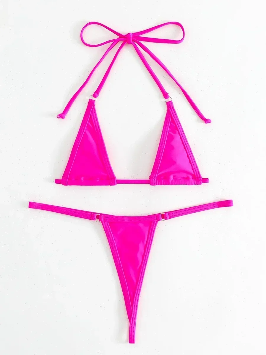 Sexy Micro Thong Bikini Set – Halter Mini Swimwear for Women