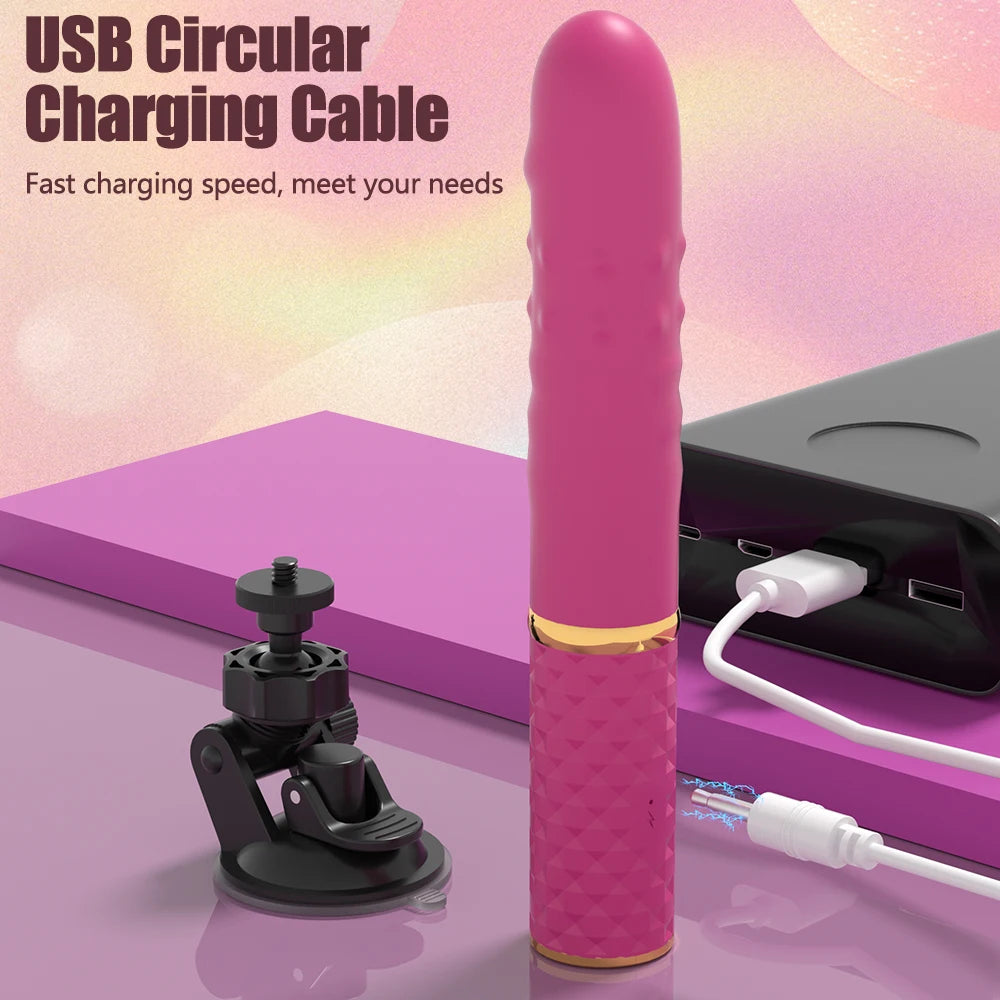 Beginner Automatic Thrusting Vibrator with Suction Cup – G-Spot & Dual Stimulator for Women