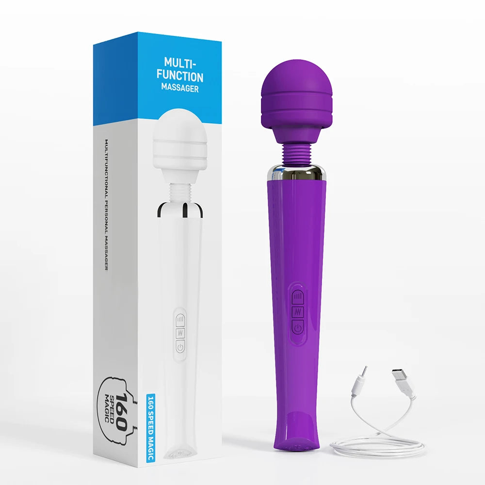 Powerful Magic Wand Vibrator – USB Rechargeable G-Spot & Clit Massager