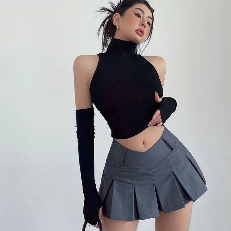 Harajuku Hottie Preppy Pulse High Waist A-Line Sexy Mini Skirt