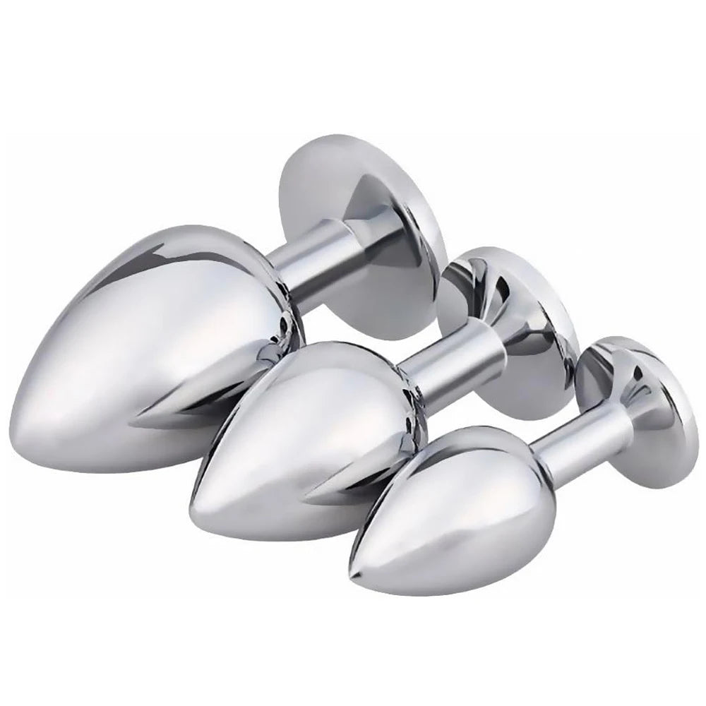 Diamond Metal Anal Plug – 5-Size Luxury Collection