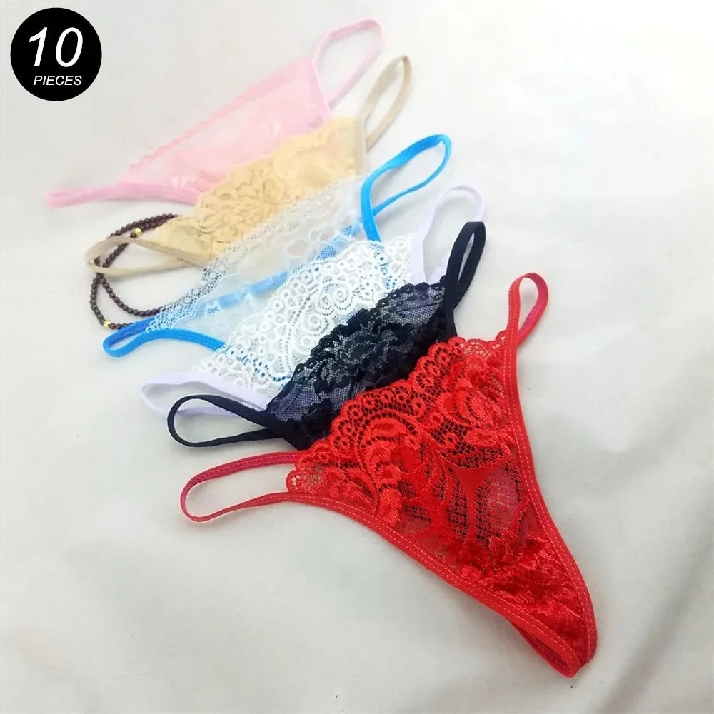 Sexy 10-Pack Lace G-Strings – Low-Waist