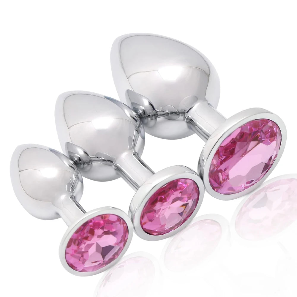 Diamond Metal Anal Plug – 5-Size Luxury Collection