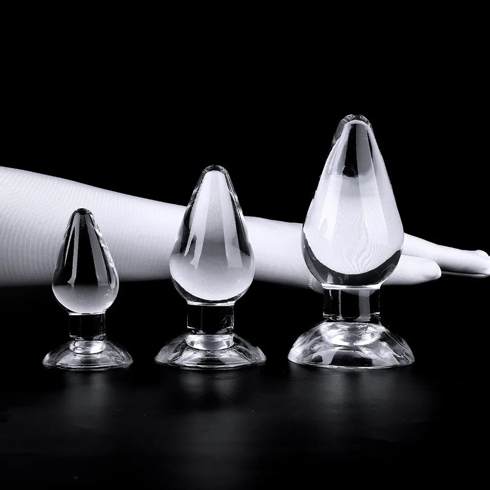 Transparent Glass Butt Plug Set – 3 Size Anal Training Dilator