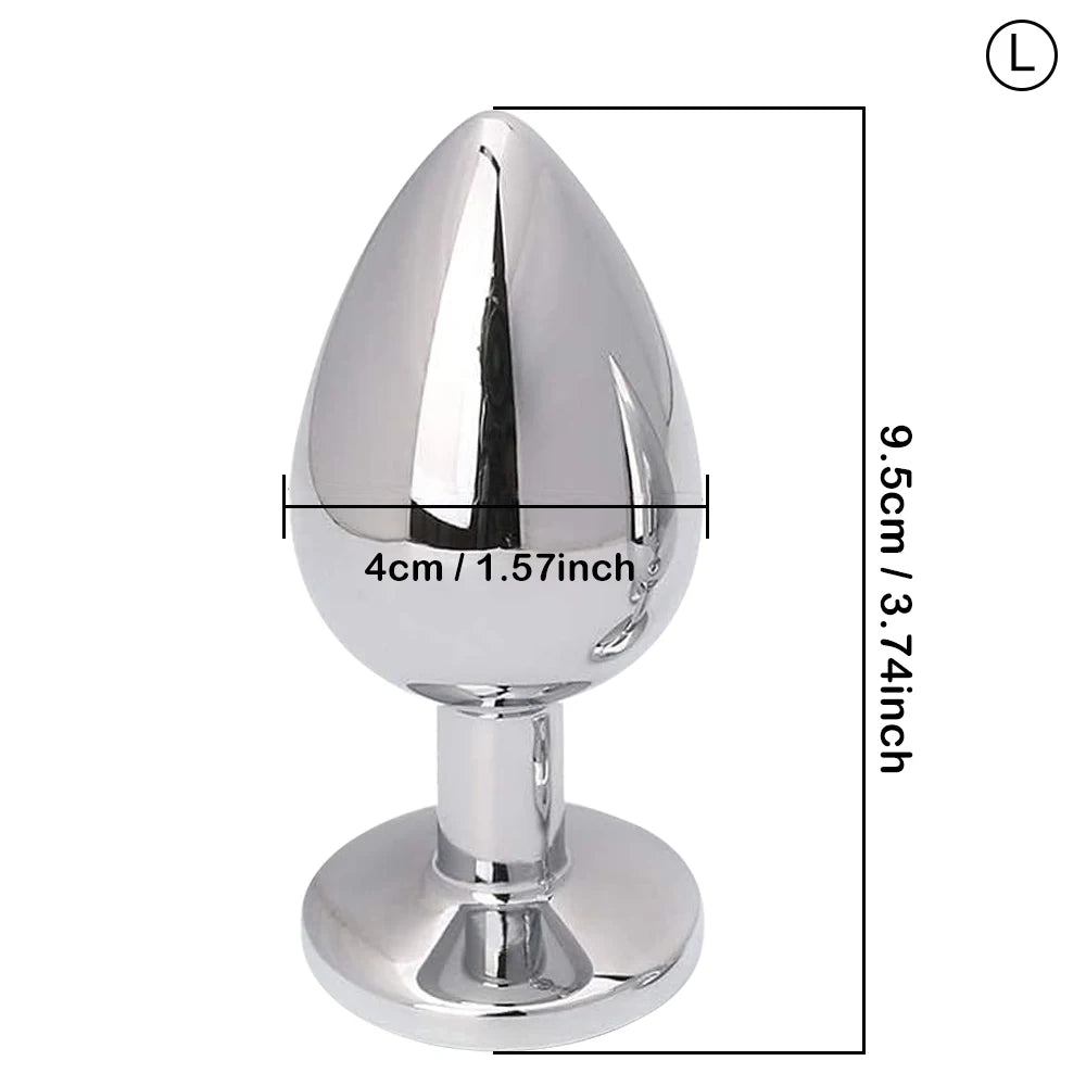 Diamond Metal Anal Plug – 5-Size Luxury Collection