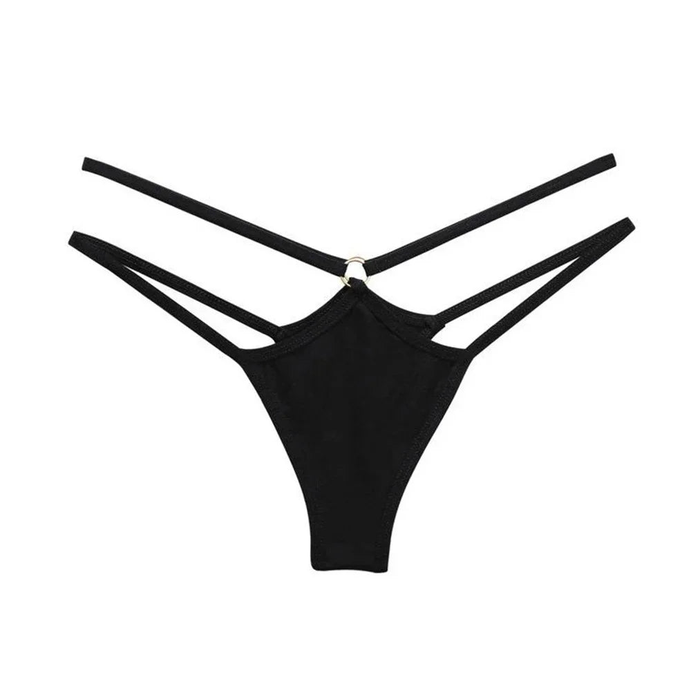 3-Piece Double Strap Cotton Thong Set – Low Rise Sexy Sports G-String